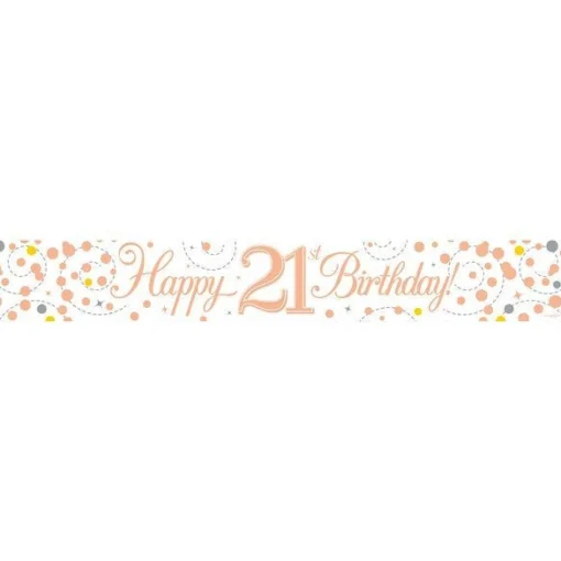 Party Delights Sparkling Fizz 'Happy 21St Birthday' Banner - 2.7M< Banners