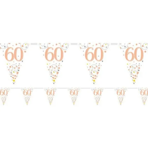 Party Delights Sparkling Fizz 60Th Foil Bunting - 3.9M< Bunting