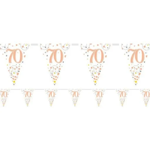 Party Delights Sparkling Fizz 70Th Foil Bunting - 3.9M< Bunting