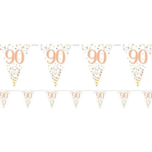 Party Delights Sparkling Fizz 90Th Foil Bunting - 3.9M< Bunting