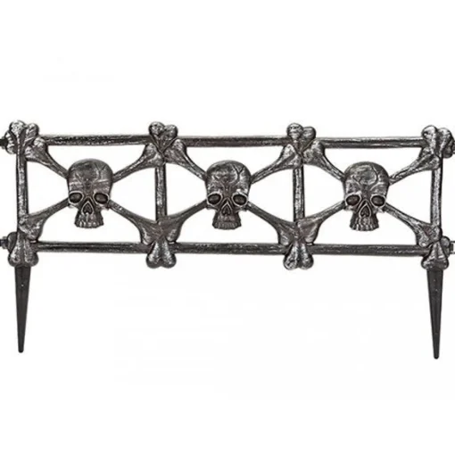 Spooky Skull Plastic Fencing - 58Cm X 29Cm<Party Delights