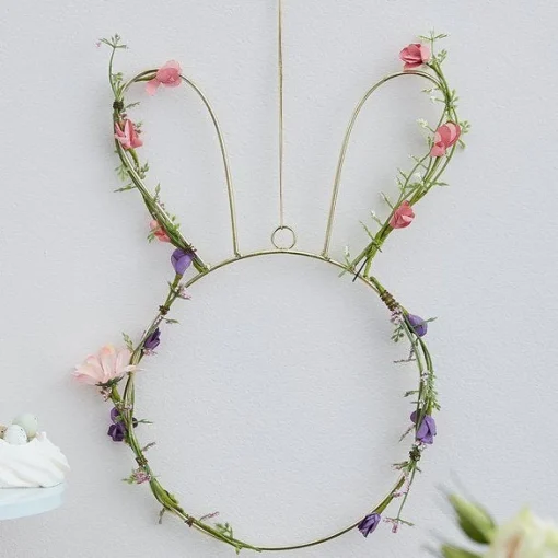 Party Delights Spring Foliage Bunny Wreath - 32Cm< Flowers & Foliage