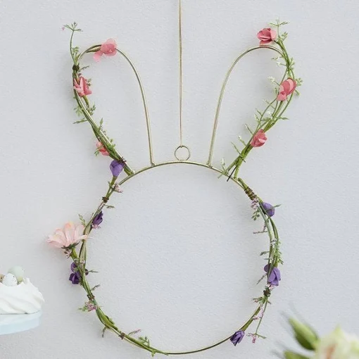Party Delights Spring Foliage Bunny Wreath - 32Cm< Flowers & Foliage