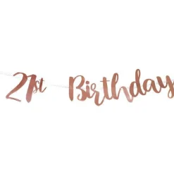 Party Delights 21St Birthday Rose Gold Letter Banner< Bunting