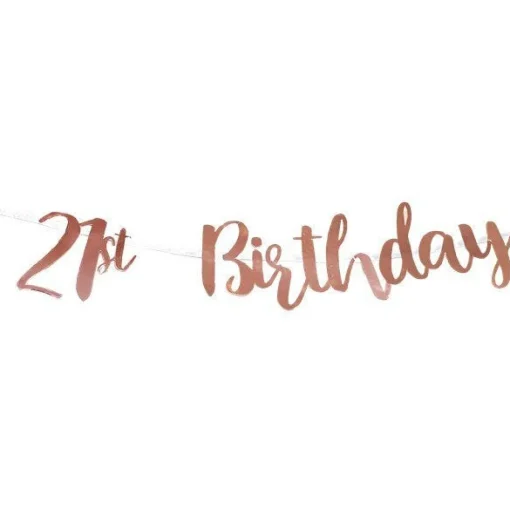 Party Delights 21St Birthday Rose Gold Letter Banner< Bunting