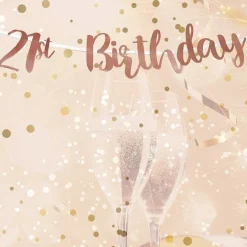 Party Delights 21St Birthday Rose Gold Letter Banner< Bunting