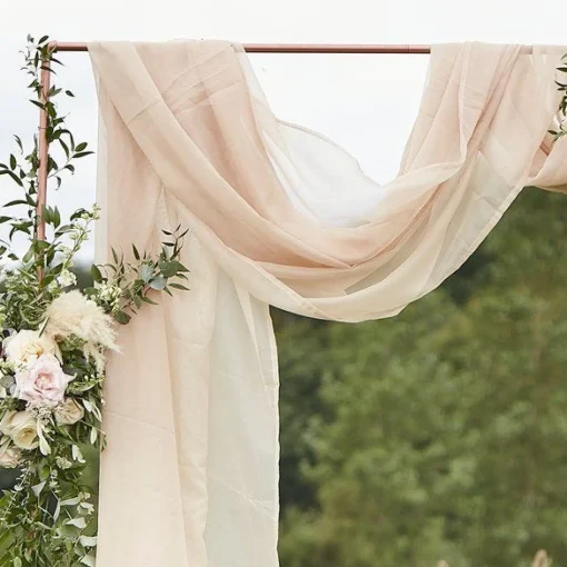 Party Delights Taupe Draping Voile Backdrop - 6M X 2.5M< Party Backdrops