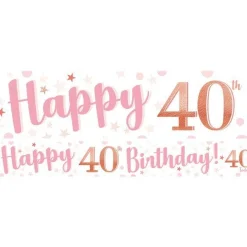 Party Delights 40Th Birthday Glitz & Glamour Paper Banners (3Pk)< Banners