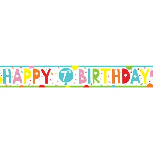 Party Delights 7Th Birthday Paper Banners - 1M (3Pk)< Banners