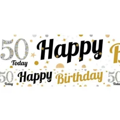 Party Delights 50Th Birthday Paper Banners - 1M (3Pk)< Banners