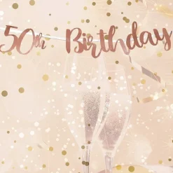 Party Delights 50Th Birthday Rose Gold Letter Banner - 1M< Bunting