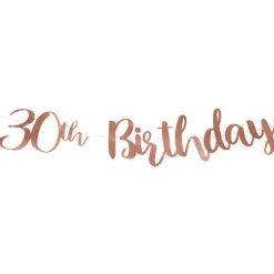 Party Delights 30Th Birthday Rose Gold Letter Banner - 1M< Bunting
