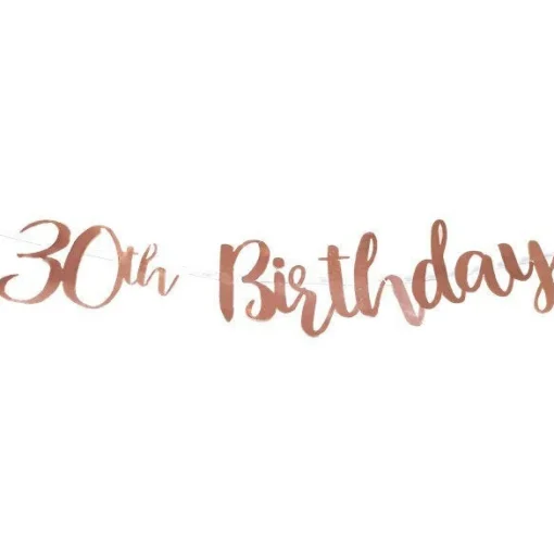 Party Delights 30Th Birthday Rose Gold Letter Banner - 1M< Bunting