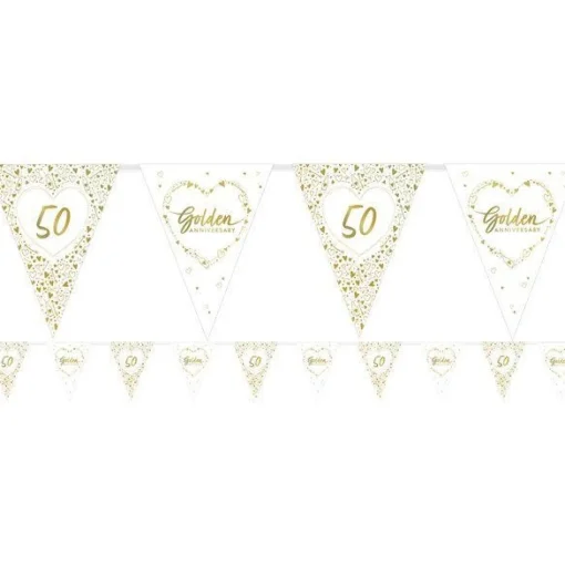 Party Delights 50Th Golden Wedding Anniversary Flag Bunting - 3.7M< Bunting