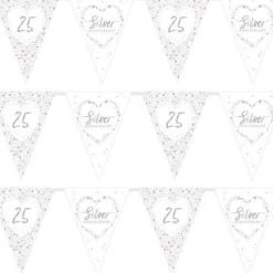 Party Delights 25Th Silver Wedding Anniversary Flag Bunting - 3.7M< Bunting