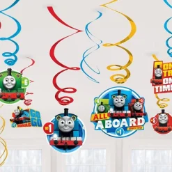 Party Delights Thomas The Tank Engine Hanging Swirl Decorations (12Pk)< Hanging Decorations