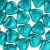 Party Delights Turquoise Foil Chocolate Hearts X20< Chocolates