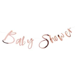 Party Delights Twinkle Twinkle 'Baby Shower' Rose Gold Paper Banner - 1.5M< Banners