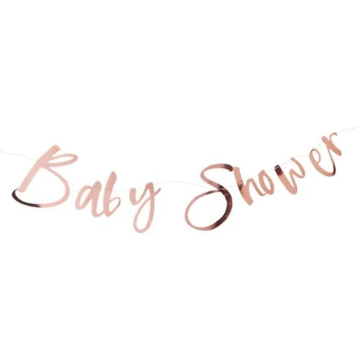 Party Delights Twinkle Twinkle 'Baby Shower' Rose Gold Paper Banner - 1.5M< Banners