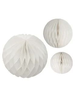 White Paper Honeycomb Hanging Decorations (3Pk)<Party Delights Discount