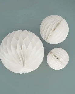 White Paper Honeycomb Hanging Decorations (3Pk)<Party Delights Discount