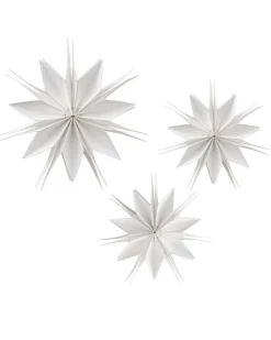 White Paper Stars Hanging Decorations (7Pk)<Party Delights Sale