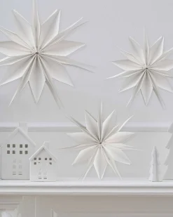 White Paper Stars Hanging Decorations (7Pk)<Party Delights Sale