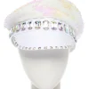 Party Delights White Reversible Sequin Biker Hat< Hats & Headwear