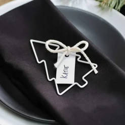 White Wire Christmas Tree Place Card Holder - 11Cm (4Pk)<Party Delights