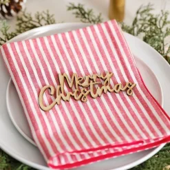 Wood Merry Christmas Sign (6Pk)<Party Delights New