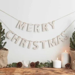 Party Delights Wooden Merry Christmas Banner - 1.5M< Banners