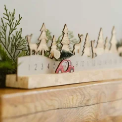 Wooden Reusable Christmas Advent Calendar With Moveable Car - 64Cm X 10Cm<Party Delights New