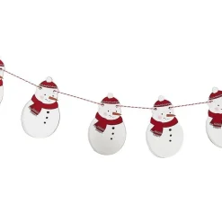 Party Delights Wooden Snowman Garland - 2M< Hanging Decorations
