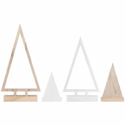 Wooden Tree Decorations (4Pk)<Party Delights