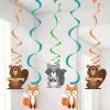Party Delights Woodland Animals Hanging Swirls (5Pk)< Hanging Decorations