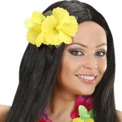 Party Delights Yellow Hibiscus Flower Clip< Hats & Headwear