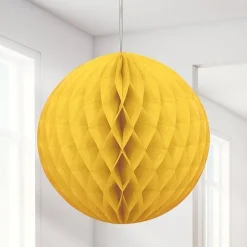 Party Delights Yellow Honeycomb Ball Decoration - 20Cm< Hanging Decorations